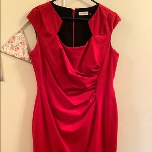 Calvin Klein knee-length red dress